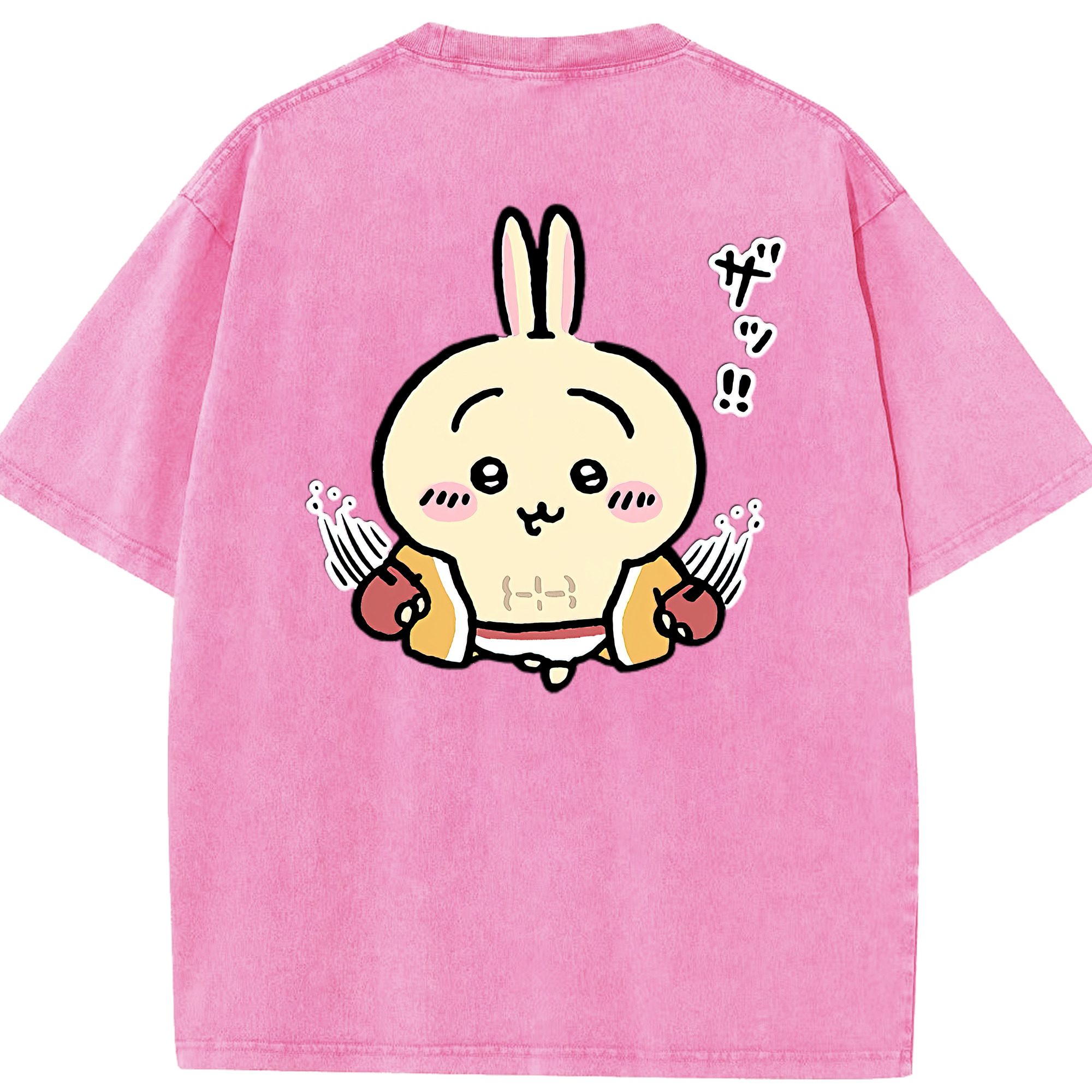 （画像用） ちいかわ うさぎ Chii-kawa usagi 綿100% ヴィンテージ風 半袖Tシャツ（背面プリント）